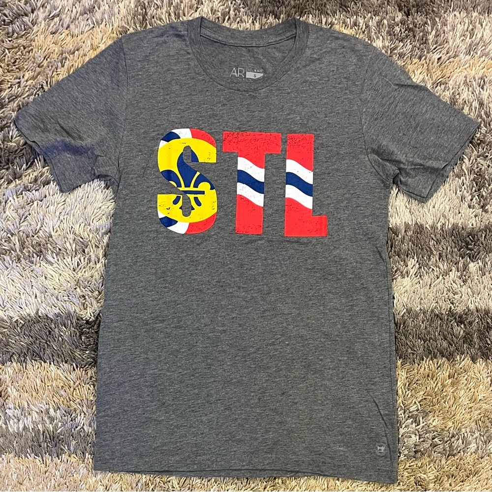 Adult Arch Apparel STL Graphic Short Sleeve Crewneck T-Shirt - Small - Gray